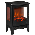 HOMCOM Camino Elettrico Effetto Fiamma e 3 Lati Aperti Temperatura Regolabile Copertura 20-25m² - Nero