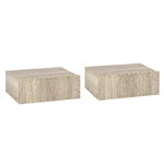 HOMCOM Set 2 Comodini Sospesi in Legno, Design Moderno, 40x30x15cm - Color Legno