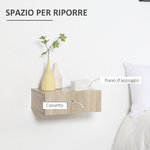 HOMCOM-Set-2-Comodini-Sospesi-in-Legno-Design-Moderno-40x30x15cm---Color-Legno