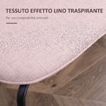 HOMCOM-Set-di-2-Sedie-da-Pranzo-in-Tessuto-Imbottite-e-Impilabili-con-Gambe-in-Acciaio-Rosa