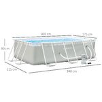 Outsunny-Piscina-Fuori-Terra-da-Giardino-Rettangolare-con-Pompa-di-Filtraggio-340x215x80cm-Grigia