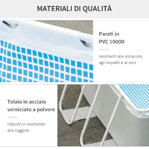 Outsunny-Piscina-Fuori-Terra-da-Giardino-Rettangolare-con-Pompa-di-Filtraggio-340x215x80cm-Grigia