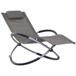 Outsunny Sedia a Dondolo Design Moderno per Interni ed Esterni Texteline 154x80x84cm Grigio