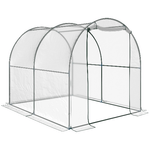 Outsunny Serra Tunnel da giardino, Serra da Balcone per Piante e Orto con Copertura in PVC, Porta Avvolgibile e Telaio in Acciaio, 2x3x2m