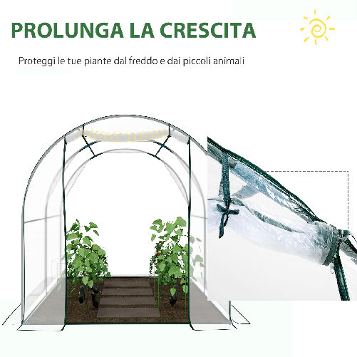 Outsunny-Serra-Tunnel-da-giardino-Serra-da-Balcone-per-Piante-e-Orto-con-Copertura-in-PVC-Porta-Avvolgibile-e-Telaio-in-Acciaio-2x3x2m