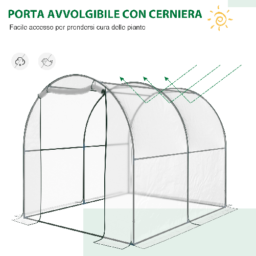 Outsunny-Serra-Tunnel-da-giardino-Serra-da-Balcone-per-Piante-e-Orto-con-Copertura-in-PVC-Porta-Avvolgibile-e-Telaio-in-Acciaio-2x3x2m