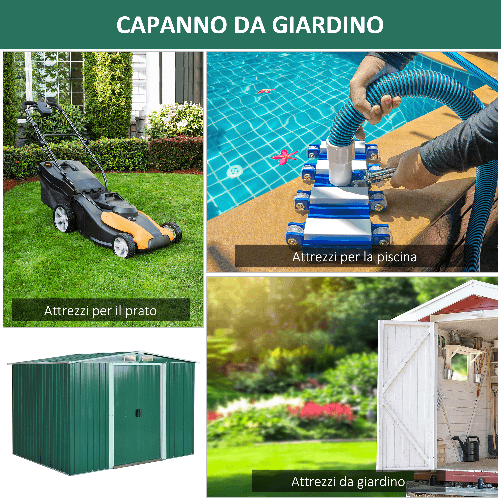 Outsunny-Casetta-da-Giardino-Porta-Utensili-in-Lamiera-di-Acciaio-Capanno-da-Giardino-in-Acciaio-con-Base-e-Porte-Scorrevoli-258x206x178cm-Verde