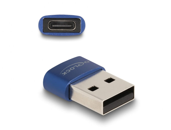 Delock-Adattatore-USB-2.0-USB-Tipo-A-maschio-a-USB-Tipo-C-femmina-blu