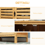 kleankin-Mobile-Bagno-Moderno-a-2-Ante-con-2-Ripiani-Ventilati-in-Bambu-68x32x86-cm-color-Legno