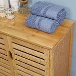 kleankin-Mobile-Bagno-Moderno-a-2-Ante-con-2-Ripiani-Ventilati-in-Bambu-68x32x86-cm-color-Legno