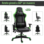 Vinsetto-Poltrona-Gaming-con-Altezza-e-Schienale-Regolabile-Sedia-da-Ufficio-Nera-e-Verde