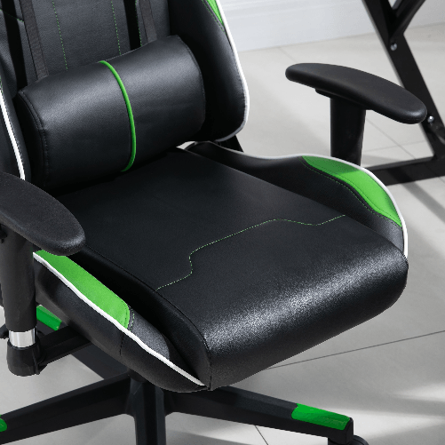 Vinsetto-Poltrona-Gaming-con-Altezza-e-Schienale-Regolabile-Sedia-da-Ufficio-Nera-e-Verde