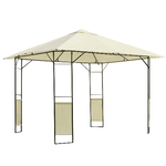 Outsunny Gazebo da Giardino 3x3m in Metallo Nero con Tettuccio Bianco