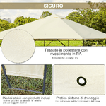 Outsunny-Gazebo-da-Giardino-3x3m-in-Metallo-Nero-con-Tettuccio-Bianco