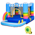 Outsunny Castello Gonfiabile per Bambini con Trampolino e Piscina Pompa Inclusa