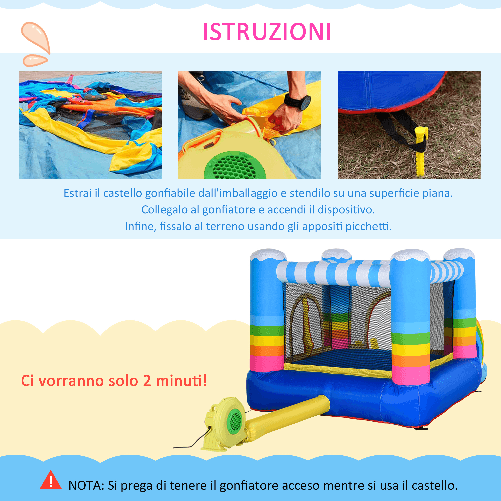 Outsunny-Castello-Gonfiabile-per-Bambini-con-Trampolino-e-Piscina-Pompa-Inclusa