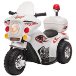 HOMCOM Motoretta elettrica per bambini 18-36 Mesi con 3 Ruote Luci e Suoni Realistici Bianca