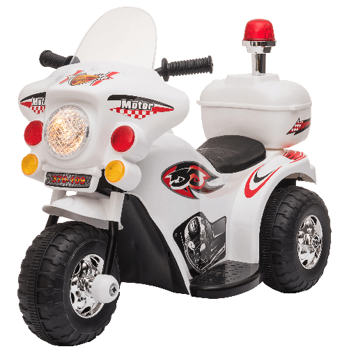 HOMCOM-Motoretta-elettrica-per-bambini-18-36-Mesi-con-3-Ruote-Luci-e-Suoni-Realistici-Bianca