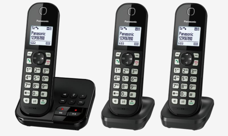 Telefono-cordless-Panasonic-con-AB-KX-TGC463-Trio---nero