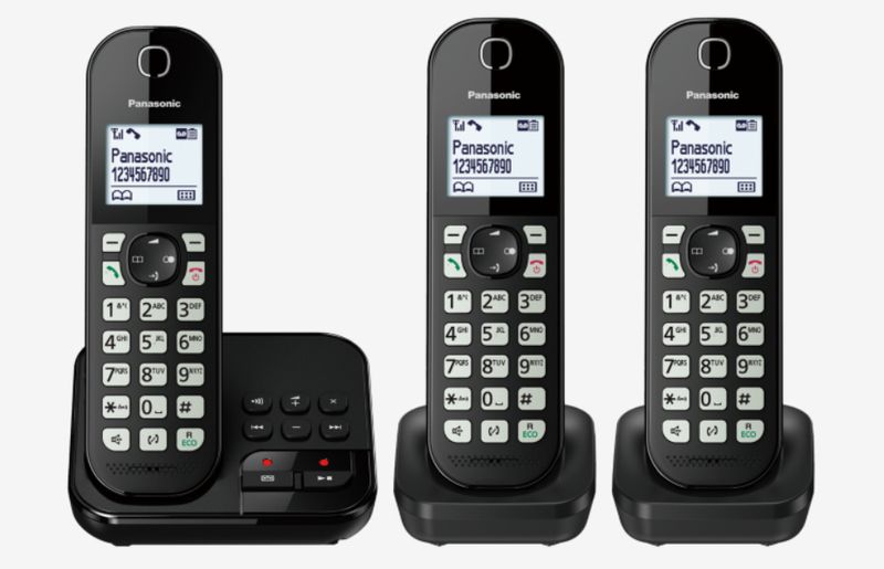 Telefono-cordless-Panasonic-con-AB-KX-TGC463-Trio---nero