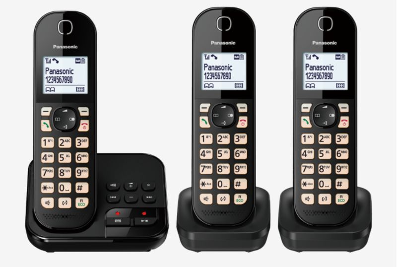 Telefono-cordless-Panasonic-con-AB-KX-TGC463-Trio---nero