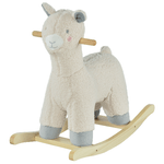 HOMCOM Dondolo a Forma di Alpaca per Bambini 36-72 Mesi - Crema