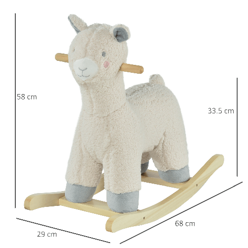 HOMCOM-Dondolo-a-Forma-di-Alpaca-per-Bambini-36-72-Mesi---Crema