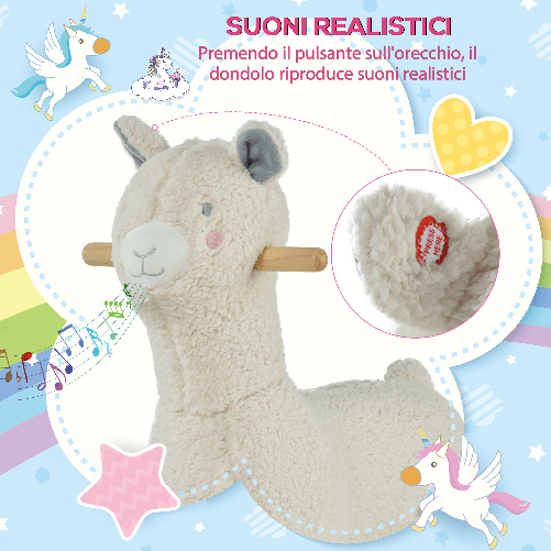 HOMCOM-Dondolo-a-Forma-di-Alpaca-per-Bambini-36-72-Mesi---Crema