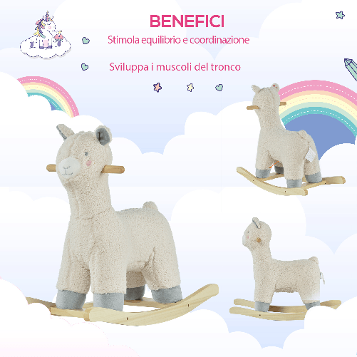 HOMCOM-Dondolo-a-Forma-di-Alpaca-per-Bambini-36-72-Mesi---Crema