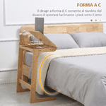 HOMCOM-Tavolino-da-Divano-a-Forma-di-C-in-Legno-di-Bambu-con-Piano-Inclinabile-su-5-Livelli-60x33x67cm