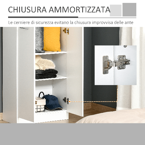 HOMCOM-Mobile-Dispensa-Multiuso-con-2-Armadietti-e-Mensole-Regolabili-Legno-Truciolare-59x31x155cm-Bianco