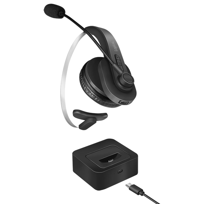 LogiLink-BT0059-cuffia-e-auricolare-Wireless-A-Padiglione-Ufficio-Bluetooth-Base-di-ricarica-Nero