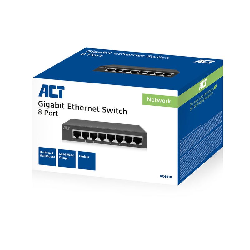 Switch-di-rete-ACT-AC4418-Gigabit-Ethernet-non-gestito--10-100-1000--Grigio