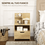 HOMCOM-Comodino-con-2-Ripiani-Aperti-e-Cassetto-in-Truciolato-per-Camera-da-Letto-e-Salotto-45x35x73-cm