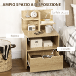 HOMCOM-Comodino-con-2-Ripiani-Aperti-e-Cassetto-in-Truciolato-per-Camera-da-Letto-e-Salotto-45x35x73-cm