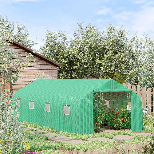 Outsunny-Serra-da-Giardino-a-Tunnel-6x3x2m-con-Tetto-Spiovente-in-PE-Verde