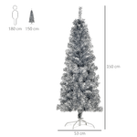 HOMCOM-Albero-di-Natale-Artificiale-Alto-150cm-con-408-Rami-Albero-di-Natale-Slim-con-Base-Rimovibile-in-PET-e-Acciaio-Argento