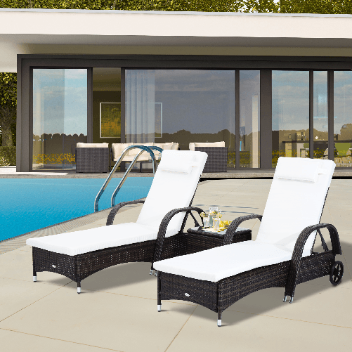 Outsunny-Set-Mobili-da-Giardino-2-Sdraio-e-Tavolino-Lettino-Prendisole-Reclinabile-con-Rotelle-Rattan-Marrone