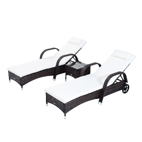 Outsunny-Set-Mobili-da-Giardino-2-Sdraio-e-Tavolino-Lettino-Prendisole-Reclinabile-con-Rotelle-Rattan-Marrone