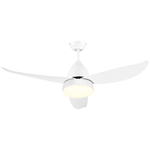 HOMCOM Ventilatore da Soffitto 3 Lame con Luce LED e Telecomando Incluso, 6 Velocità, per Interni, ?122x45cm, Bianco