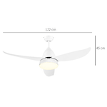 HOMCOM-Ventilatore-da-Soffitto-3-Lame-con-Luce-LED-e-Telecomando-Incluso-6-Velocita-per-Interni-Φ122x45cm-Bianco