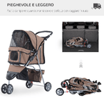 PawHut-Passeggino-per-Cani-Pieghevole-Carrello-per-Animali-Domestici-Carrello-Carrozzina-Caffe-75-x-45-x-97cm