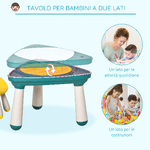 HOMCOM-Tavolino-per-Bambini-con-Sedia-e-Vani-Contenitore-Gioco-Educativo-Eta-2-5-Anni-ABS-e-PP-Atossici-Giallo-e-Verde