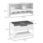 HOMCOM-Mobile-Appendiabiti-a-Muro-con-Panca-Scarpiera-per-Ingresso-e-Corridoio-80x20x40-cm-Bianco