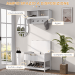 HOMCOM-Mobile-Appendiabiti-a-Muro-con-Panca-Scarpiera-per-Ingresso-e-Corridoio-80x20x40-cm-Bianco