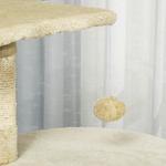 PawHut-Albero-Tiragraffi-per-Gatti-con-Cassetta-Pallina-Corda-per-Gioco-e-Relax-75x40x112-cm-Beige