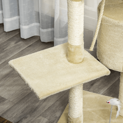 PawHut-Albero-Tiragraffi-per-Gatti-con-Cassetta-Pallina-Corda-per-Gioco-e-Relax-75x40x112-cm-Beige