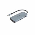 DICOTA D32062 hub di interfaccia USB tipo-C Argento (USB-C 8-IN-1 MULTI HUB 4K PD - 100W)