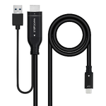 Nanocable 10.15.4354 cavo e adattatore video 18 m HDMI  USB Type-A USB tipo-C Nero