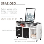 HOMCOM-Mobile-Porta-Stampante-con-Cassetti-Mobiletto-Multiuso-Nero-e-Bianco